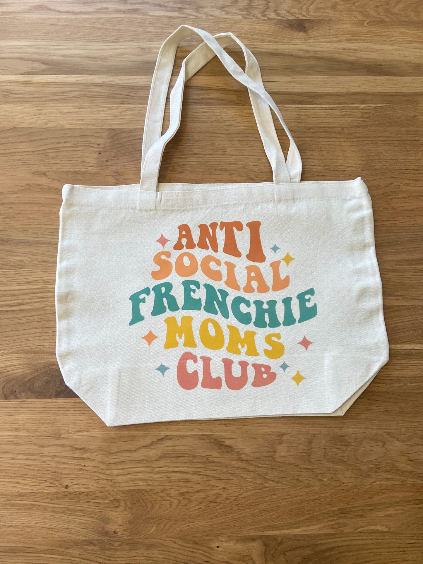 Tote Bag Anti Social Frenchie Moms Club 35x45x15cm