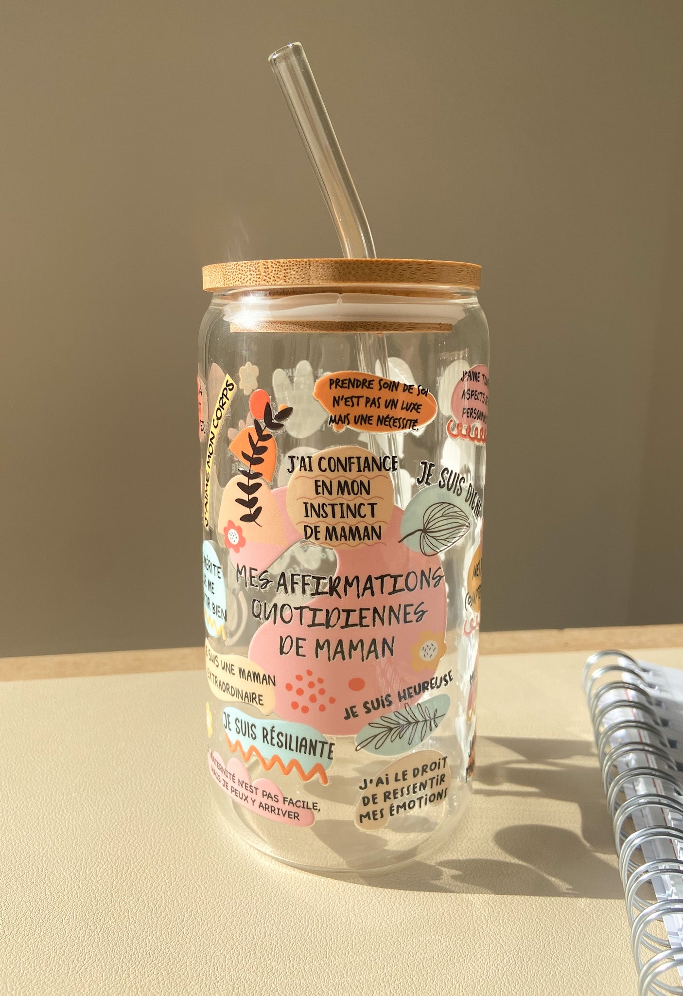 Verre Affirmation de Maman