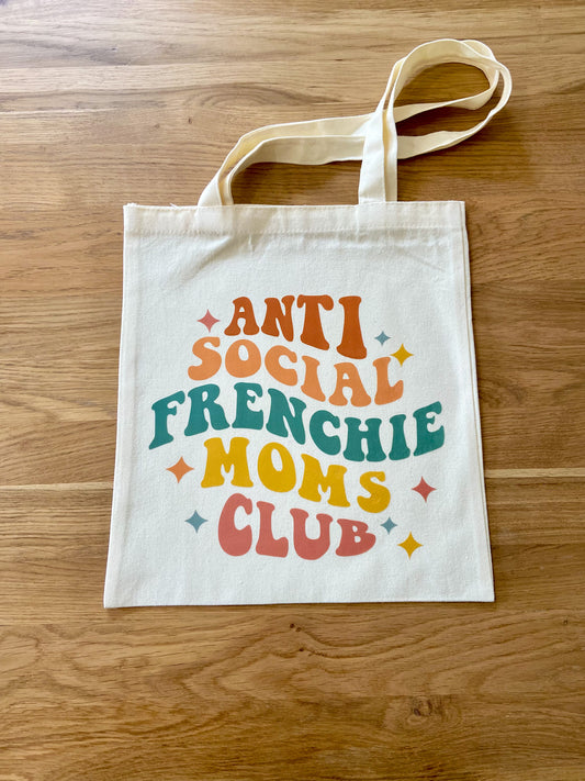 Tote Bag Anti Social Frenchie Moms Club 36x31cm