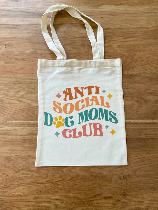 Tote Bag Anti Social Dog Moms Club 36x31cm