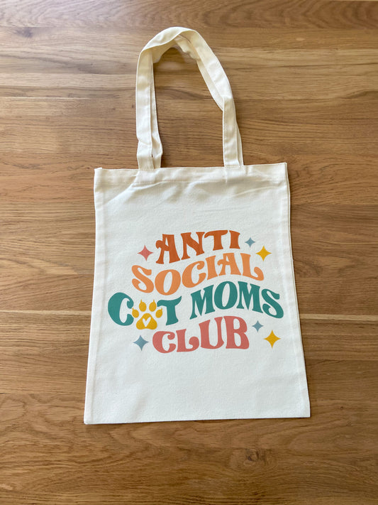 Tote Bag Anti Social Cat Moms Club 36x31cm