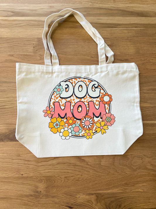Tote Bag Dog Mom floral 35x45x15cm